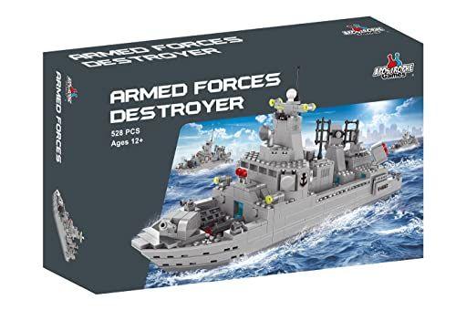 Imagem de Apostrophe Games Navy Destroyer Building Block Set - 528 Peças - Conjunto de Blocos de Construção para Crianças e Adultos - Compatível com Todos os Tijolos de Construção