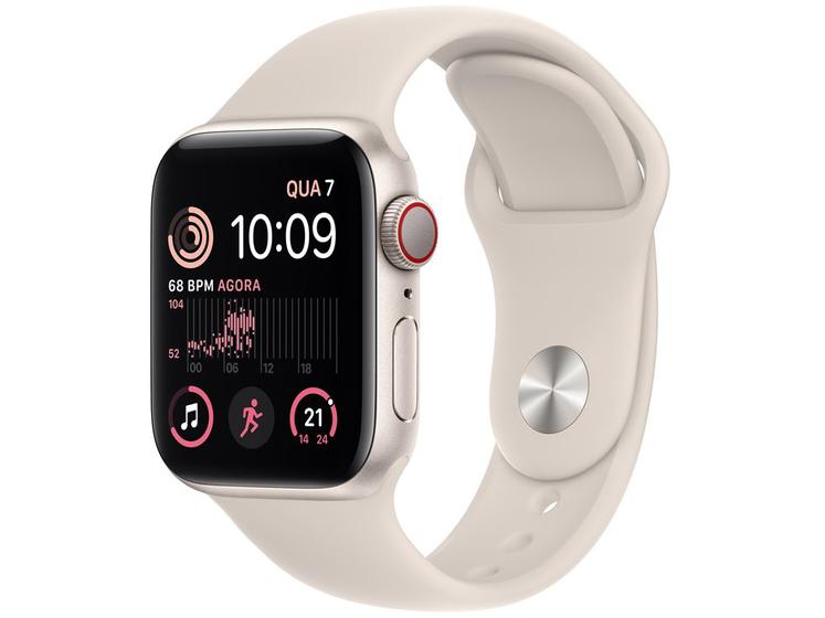 Imagem de Apple Watch SE 2ª geração GPS + Cellular  Caixa Estelar de Alumínio 40mm Pulseira Esportiva Estelar