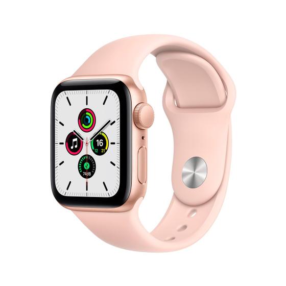 Imagem de Apple Watch SE GPS 40mm Caixa Dourada de Alumínio com Pulseira Esportiva Areia-Rosa