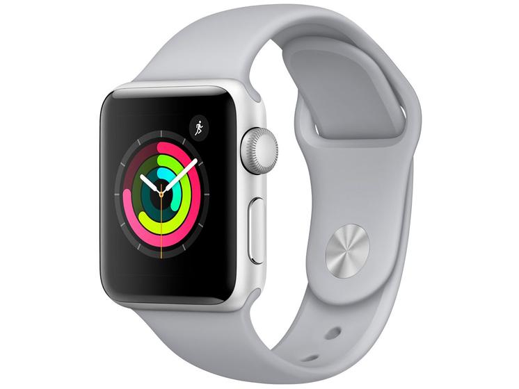 Apple Watch Series 3 38mm Alumínio 8GB Esportiva - Prata GPS Integrado Bluetooth Resistente a Água Imagem de Apple Watch Series 3 38mm Alumínio 8GB Esportiva