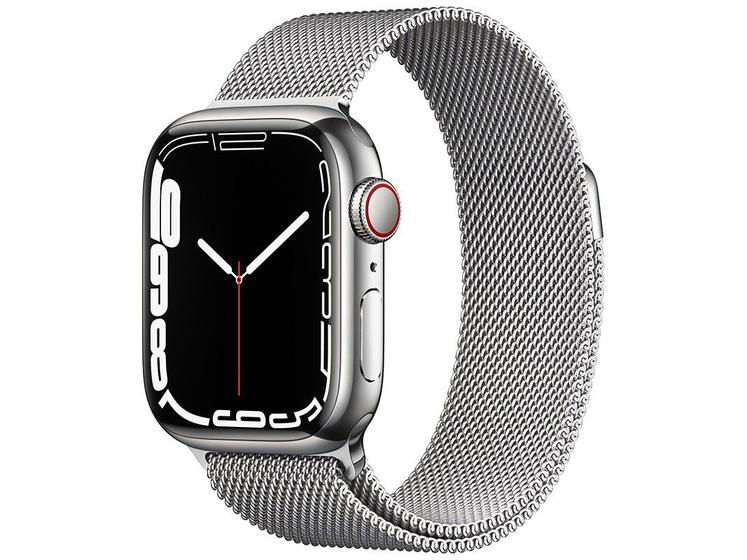Apple Watch Series 7 41mm GPS + Cellular Prateada - Aço Apple Watch Series 7 41mm GPS + Cellular Prateada - Aço