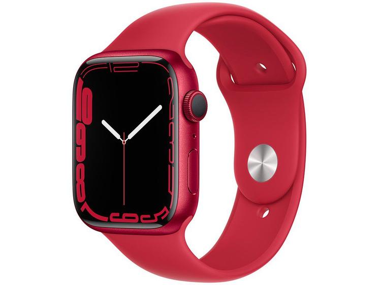Smartwatch Apple Watch Series 7 45mm - Gps - Caixa Vermelha/ Pulseira Esportiva Vermelha Mkn93be/a