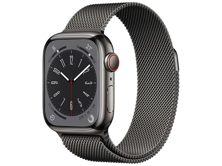 Imagem de Apple Watch Series 8 41mm GPS + Cellular Caixa Grafite Aço Inoxidável Pulseira Estilo Milanês