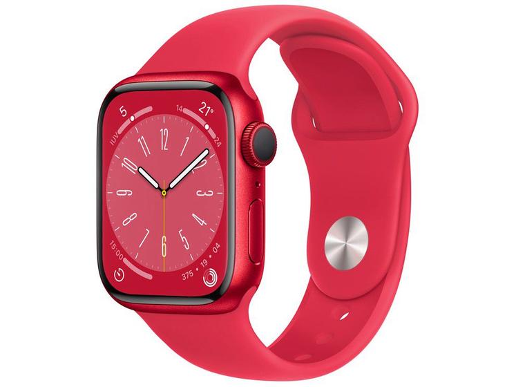 Imagem de Apple Watch Series 8 41mm GPS + Cellular Caixa (PRODUCT)RED Alumínio Pulseira Esportiva