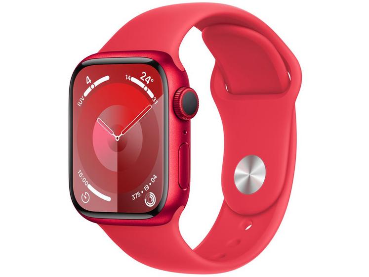 Imagem de Apple Watch Series 9 GPS Caixa (PRODUCT)RED de Alumínio 41mm Pulseira Esportiva (PRODUCT)RED P/M