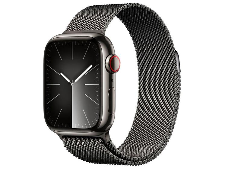 Imagem de Apple Watch Series 9 GPS + Cellular Caixa Grafite de Aço Inoxidável 41mm Pulseira Grafite Estilo Milanês