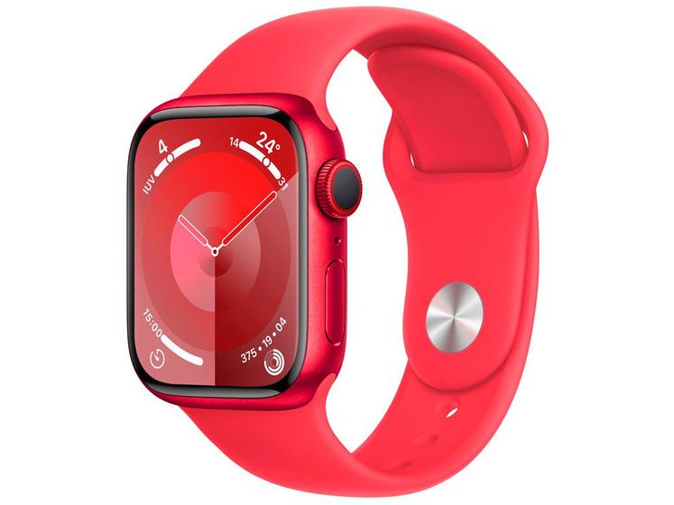 Apple Watch Series 9 GPS + Cellular Caixa (PRODUCT)RED de Alumínio 41mm Pulseira Esportiva (PRODUCT)RED M/G Menor preço em Apple Watch Series 9 GPS + Cellular Caixa (PRODUCT)RED de Alumínio 41mm Pulseira Esportiva (PRODUCT)RED M/G
