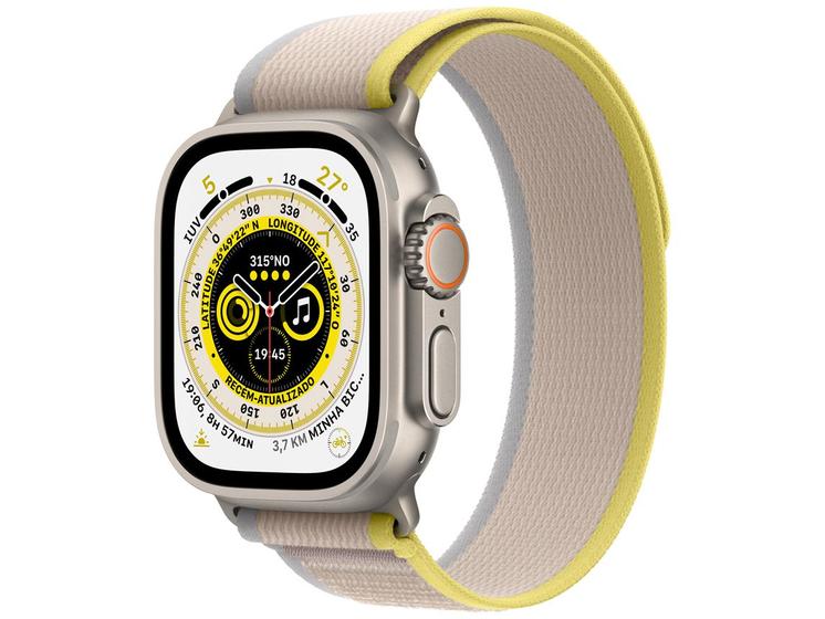 Imagem de Apple Watch Ultra 49mm GPS + Cellular Caixa Titânio Pulseira Loop Trail Amarela e Bege