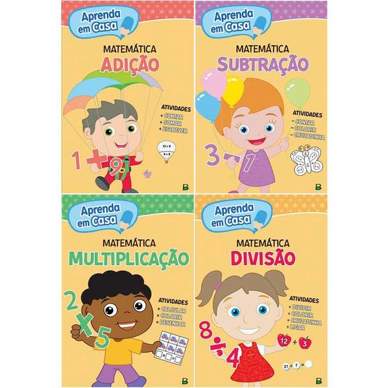 Imagem de Aprenda Em Casa Matematica - 4 Vol - Adição + Multiplicação + Subtração + Divisão - Todolivro