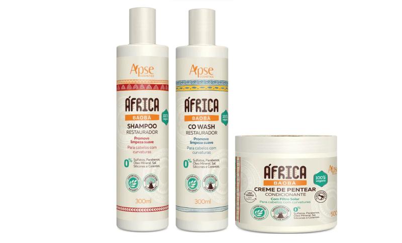 Imagem de Apse África Baobá Shampoo e Co Wash e Creme de Pentear