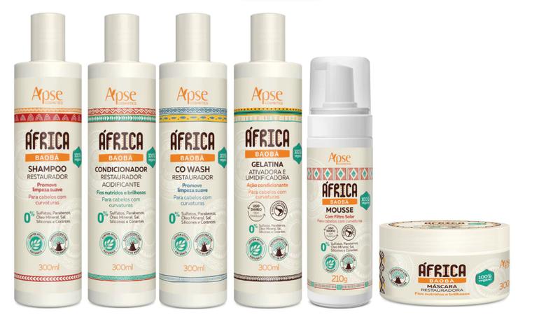 Imagem de Apse África Baobá Shampoo e Condicionador e Co Wash e Gelatina e Máscara e Mousse