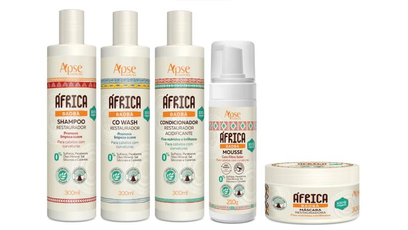 Imagem de Apse África Baobá Shampoo e Condicionador e Co Wash e Máscara e Mousse