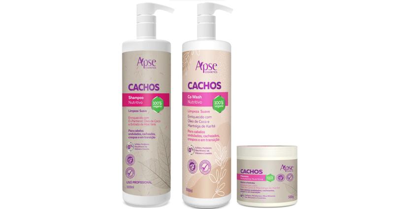 Imagem de Apse Cachos Shampoo 1 L e Co Wash 1 L e Máscara 500 gr