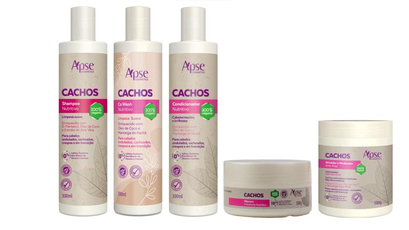 Imagem de Apse Cachos Shampoo e Co Wash e Condicionador e Máscara e Ativador