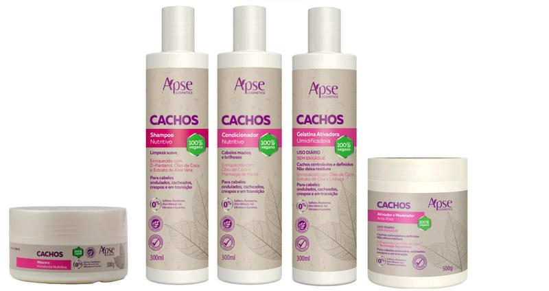 Imagem de Apse Cachos Shampoo E Condicinador E Máscara E Gelatina E Ativador De Cachos