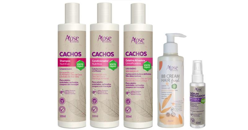 Imagem de Apse Cachos Shampoo e Condicionador e Gelatina + BB Cream Fresh + Sérum