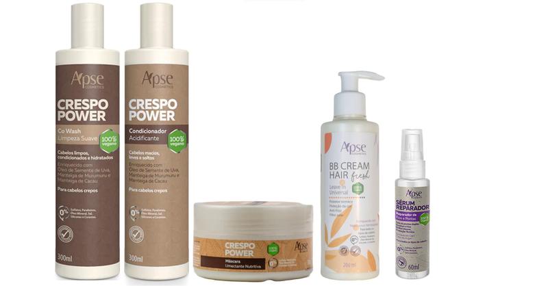 Imagem de Apse Crespo Power Co Wash e Condicionador e Máscara e BB Cream Fresh e Sérum Reparador