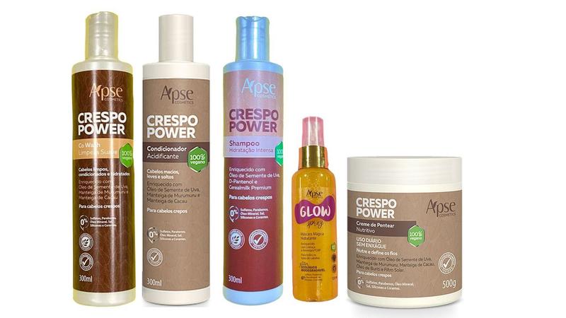 Imagem de Apse Crespo Power Shampoo + Co Wash + Creme De Pentear + Condicionador + Glow Spray