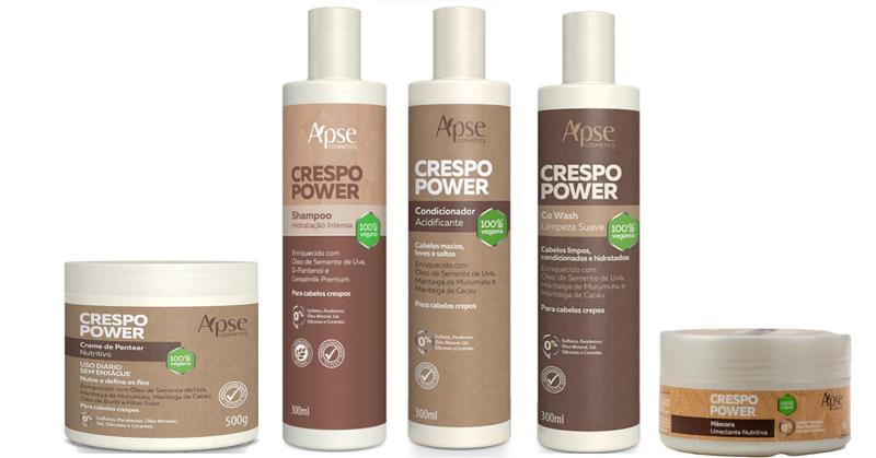 Imagem de Apse crespo power shampoo + co wash + creme de pentear + mascara + condicionador