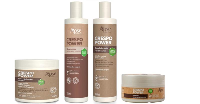 Imagem de Apse Crespo Power Shampoo + Condicionador + Mascara + Creme De Pentear