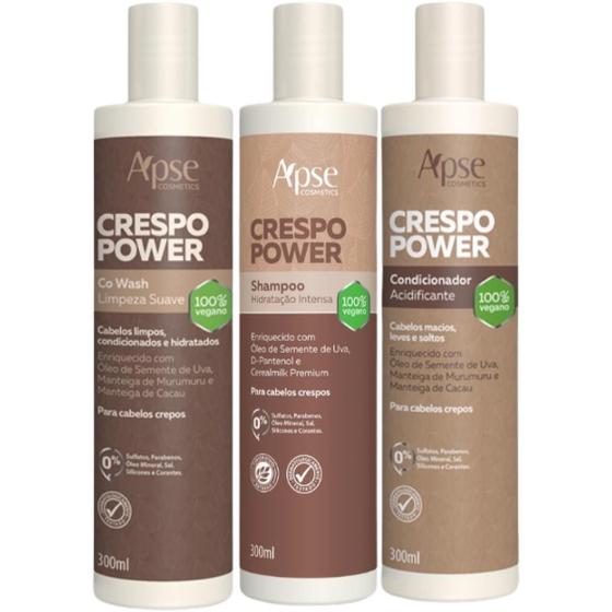 Imagem de Apse Crespos Power Shampoo, Condicionador E Co Wash 3X300Ml