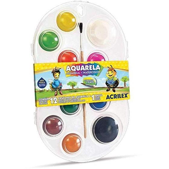 Imagem de Aquarela com 12 Cores + Pincel Acrilex