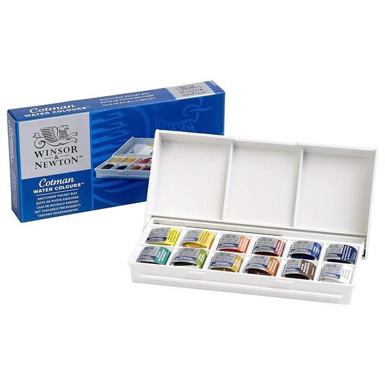 Imagem de Aquarela em Pastilha Winsor & Newton Cotman Pocket 14 peças