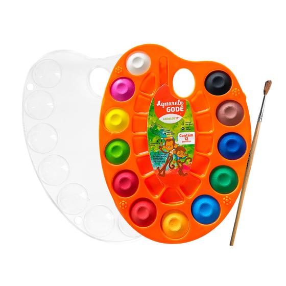 Imagem de Aquarela Gode 12 Cores com Pincel Leo&Leo