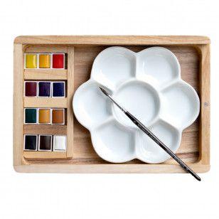 Imagem de Aquarela Lefranc Bourgeois 12 Cores Coffret Natura Box