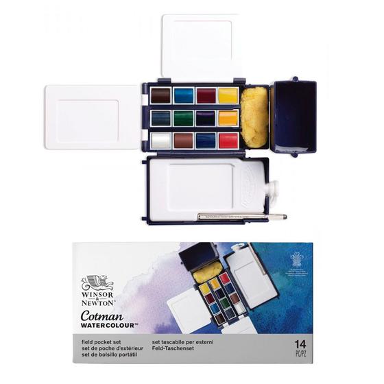 Imagem de Aquarela Pastilha Winsor & Newton Cotman Field Box 14 Peças