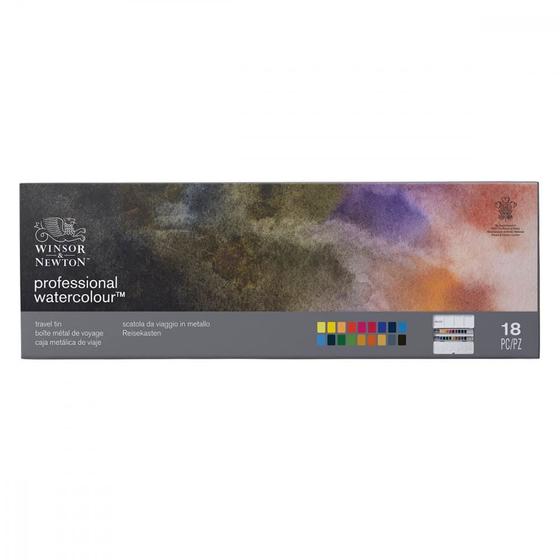 Imagem de Aquarela Profissional Winsor & Newton Travel Box 18 Cores