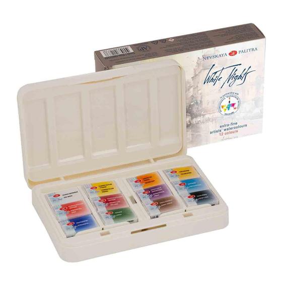 Imagem de Aquarela White Nights Pastilha 12 Cores IWS 2,5ml