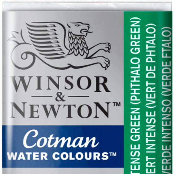 Imagem de Aquarela Winsor & Newton Cotman Pastilha 329 Intense Green (Phthalo Green)