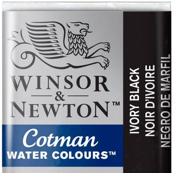 Imagem de Aquarela Winsor & Newton Cotman Pastilha 331 Ivory Black