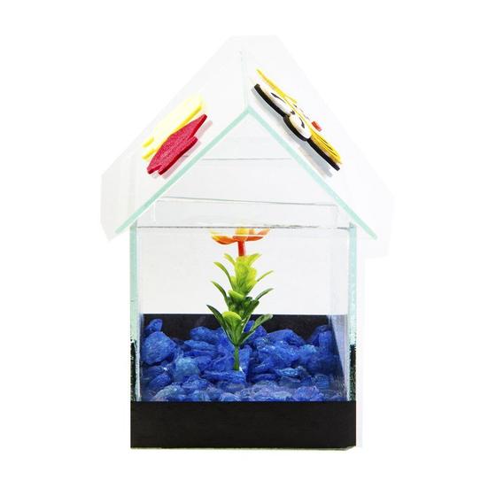 Imagem de Aquário Beteira Design para Peixes Casinha Decorada