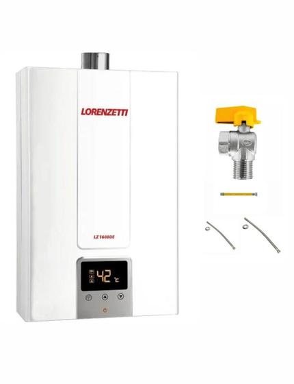 Imagem de Aquecedor 1600de Lorenzetti Branco GLP + Kit De Ligação