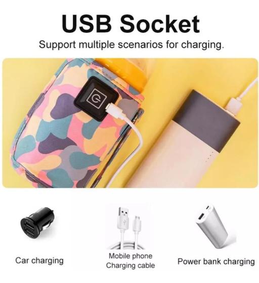 Imagem de Aquecedor 3 Niveis Mamadeira Veiculo/Carro Usb Portátil Rosa