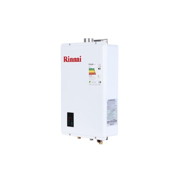 Imagem de Aquecedor a Gás Digital 22,5L Exaustão Forçada Rinnai GN Branco