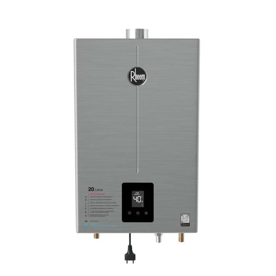 Imagem de Aquecedor A Gás Digital Rheem 20 Litros Inox Gn Bivolt