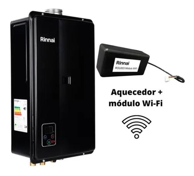 Imagem de Aquecedor a Gás Rinnai E33 Preto GN + Modulo Wi Fi