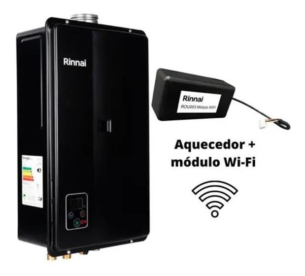 Imagem de Aquecedor a Gás Rinnai Preto E33 - GLP + Modulo Wi Fi