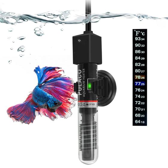 Imagem de Aquecedor Betta de aquário PULACO 25W para tanques de peixes de 1-6 galões