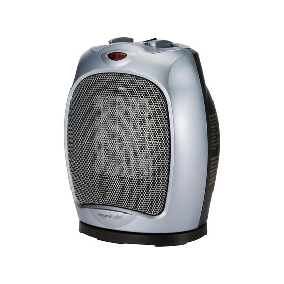 Aquecedor Cerâmico Oscillante Amazon Basics 1500W - Prata Imagem de Aquecedor Cerâmico Oscillante Amazon Basics 1500W - Prata