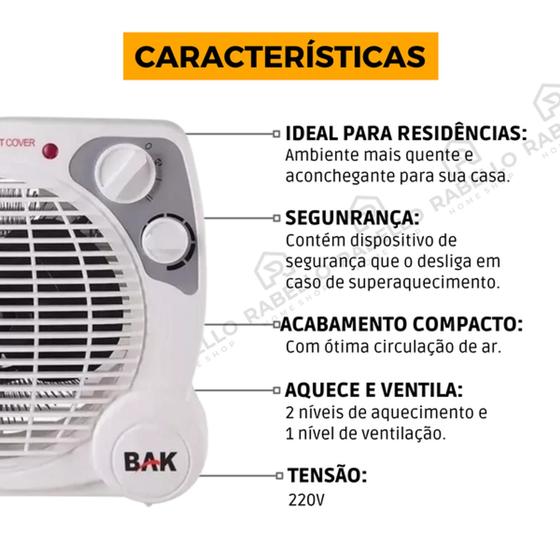 Imagem de Aquecedor De Ambientes Eletrico 220v - Bak