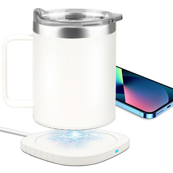 Imagem de Aquecedor de canecas de café TIGPOW Fast Wireless Charger 55C