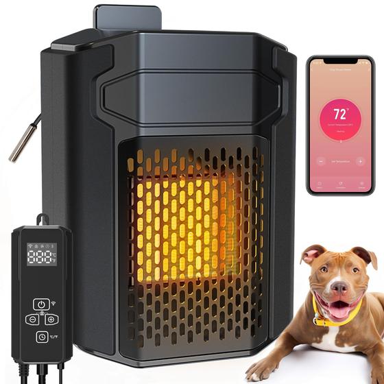 Imagem de Aquecedor Dog House Kiroto 500W com termostato e controle WiFi