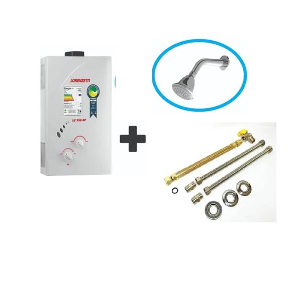 Imagem de Aquecedor Lorenzetti 750BP GN + kit de instalação + Ducha