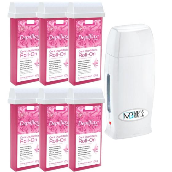 Imagem de Aquecedor Profissional Bivolt + 6 Cera Roll On Rosa 100G