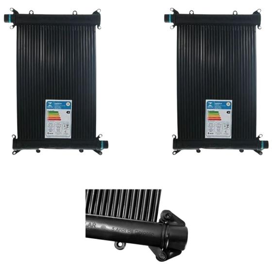 Imagem de Aquecedor Solar Piscinas - 20 Placas 3 mt + Válvula Quebra Vácuo - 18m² / 25.000 Litros