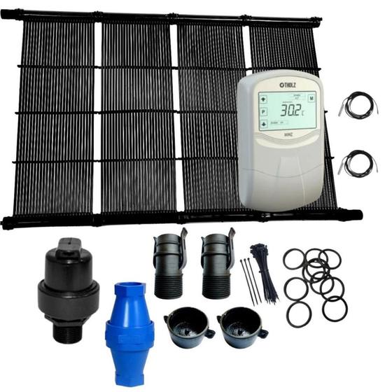 Aquecimento solar top piscina 40 placa 3mt + controlador + valvula quebra vacuo + valvula retenção Menor preço em Aquecimento solar top piscina 40 placa 3mt + controlador + valvula quebra vacuo + valvula retenção